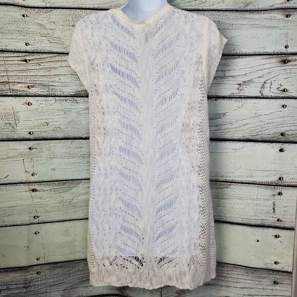 Maurices Women’s Sleeveless Knit Cardigan Vest White Open Front Size L - Picture 4 of 7